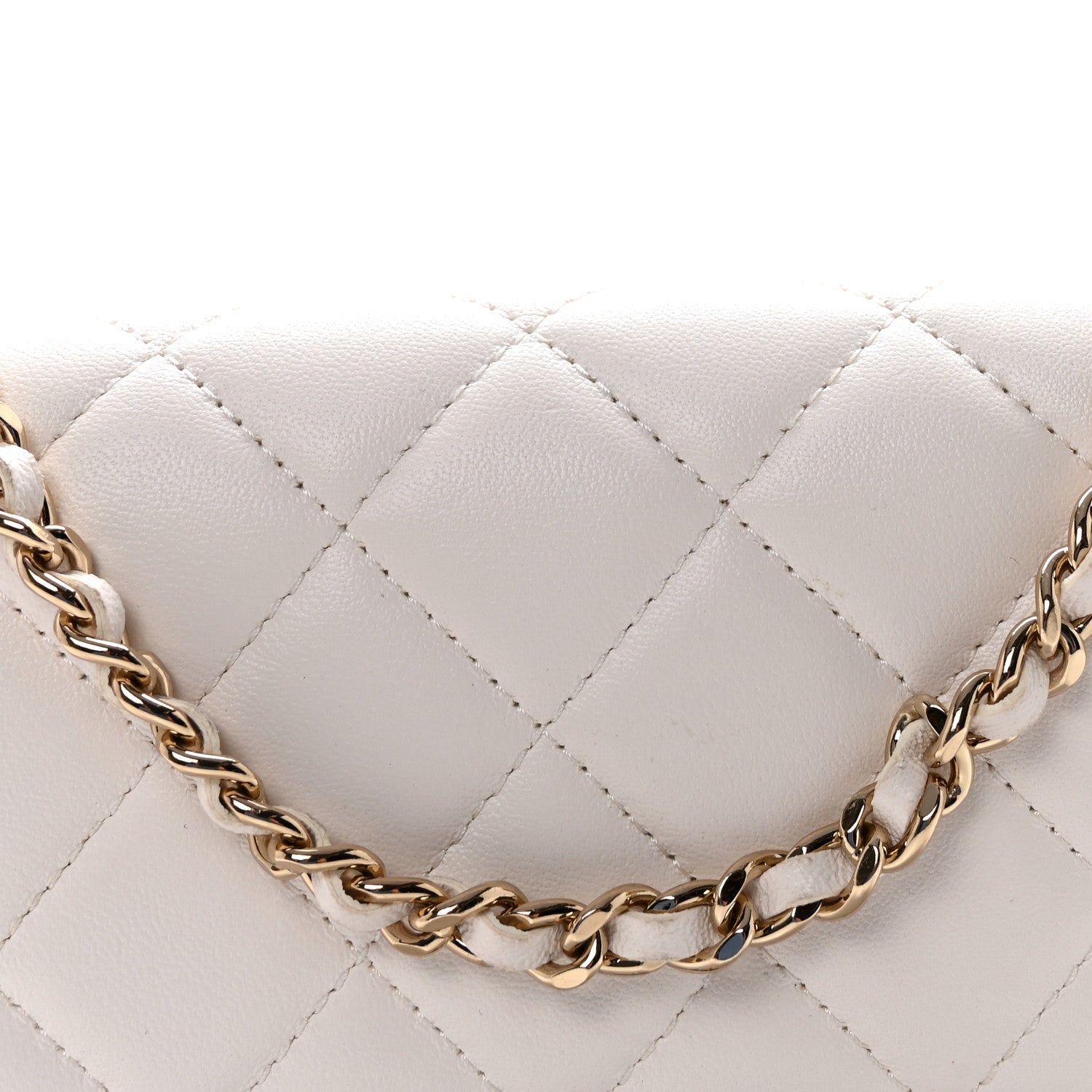 Lambskin Quilted Resin CC Mini Flap Bag White Black
