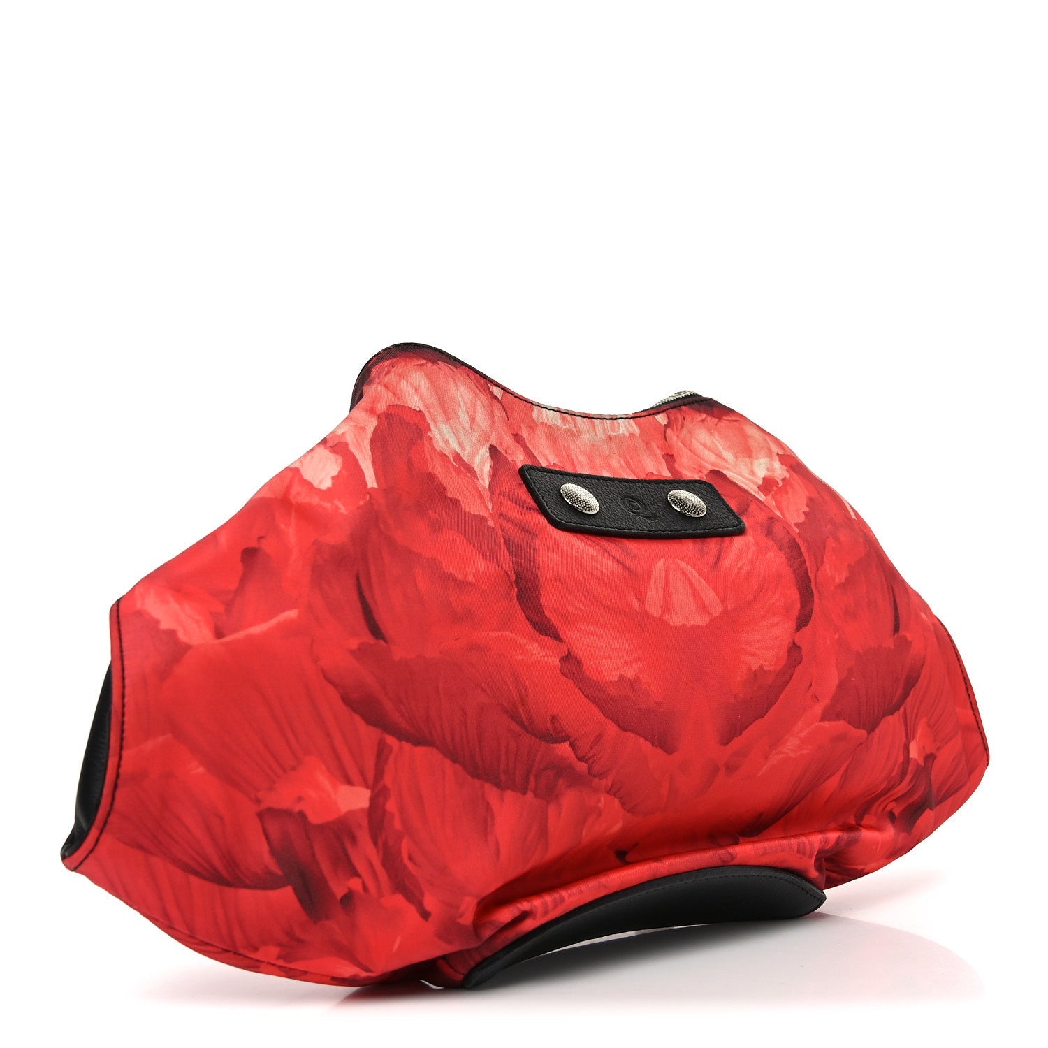Silk Floral Print Clutch Red Multicolor
