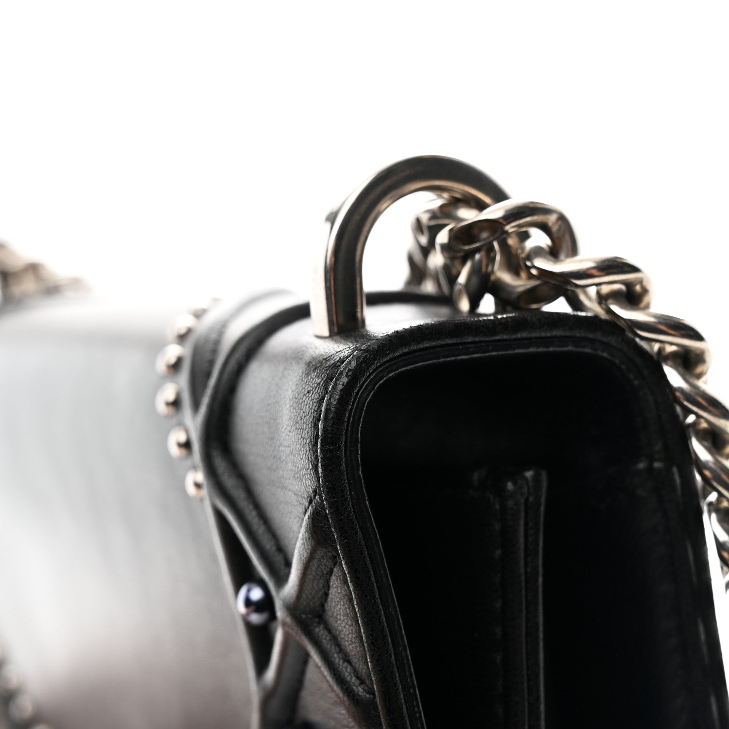 Lambskin Multi Studded Medium Diorama Flap Bag Black