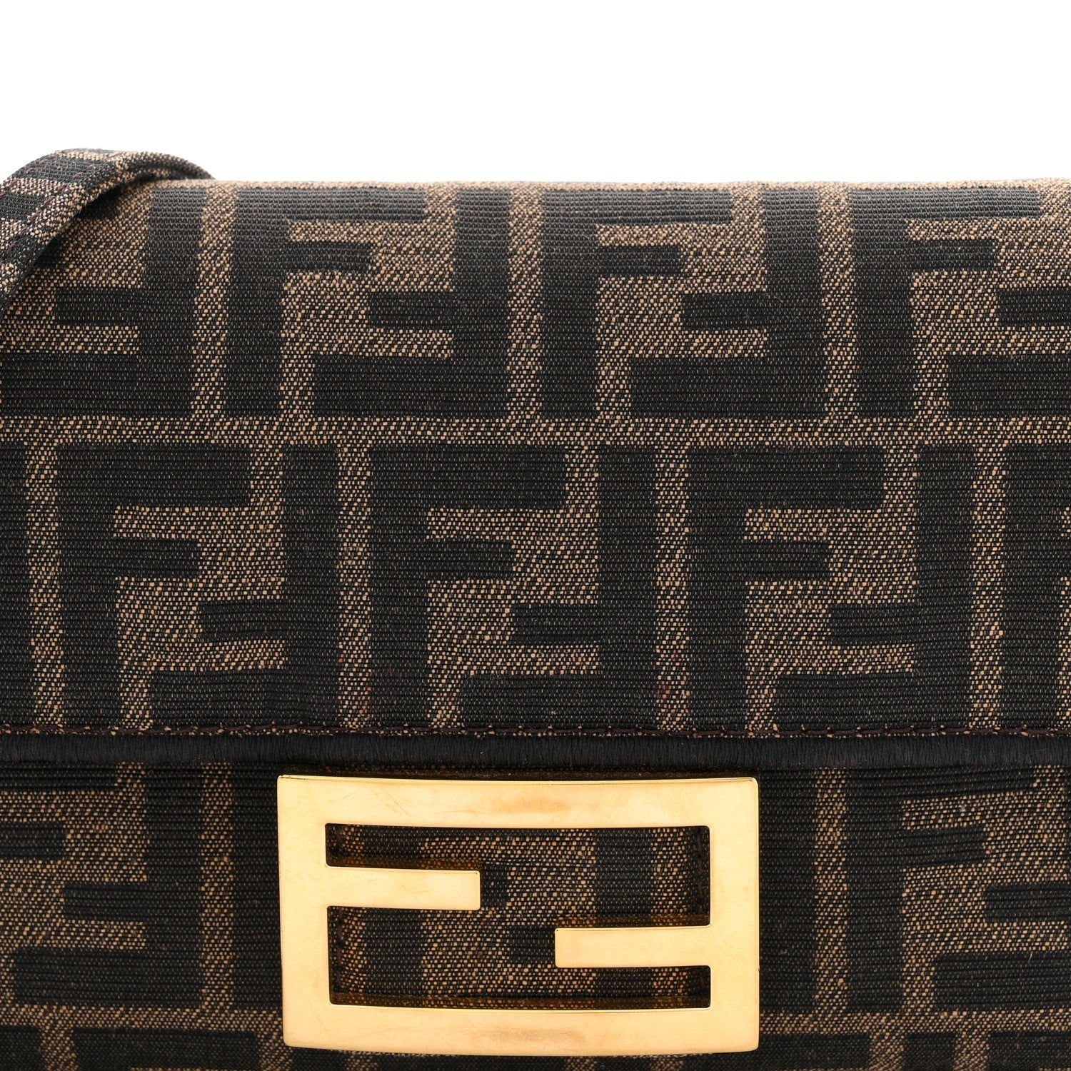 Fabric Jacquard FF 1974 Mini Baguette Tobacco Moro Black