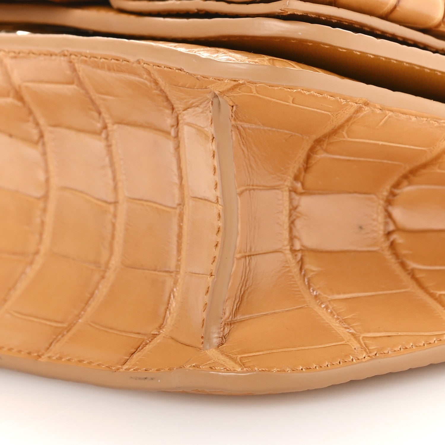 Crocodile Mini Vara Bow Crossbody Bag Beige