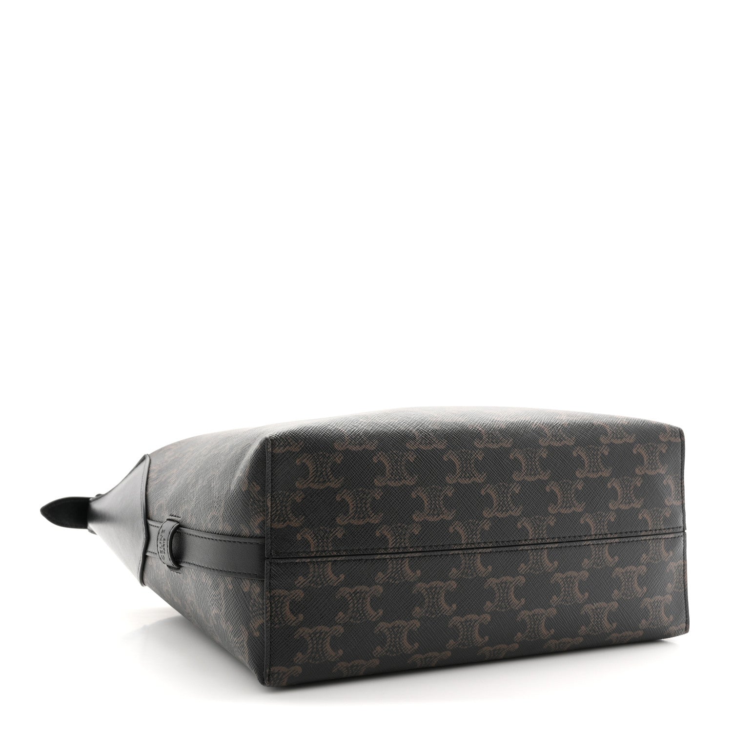 Triomphe Canvas Calfskin Harry Crossbody Bag Black