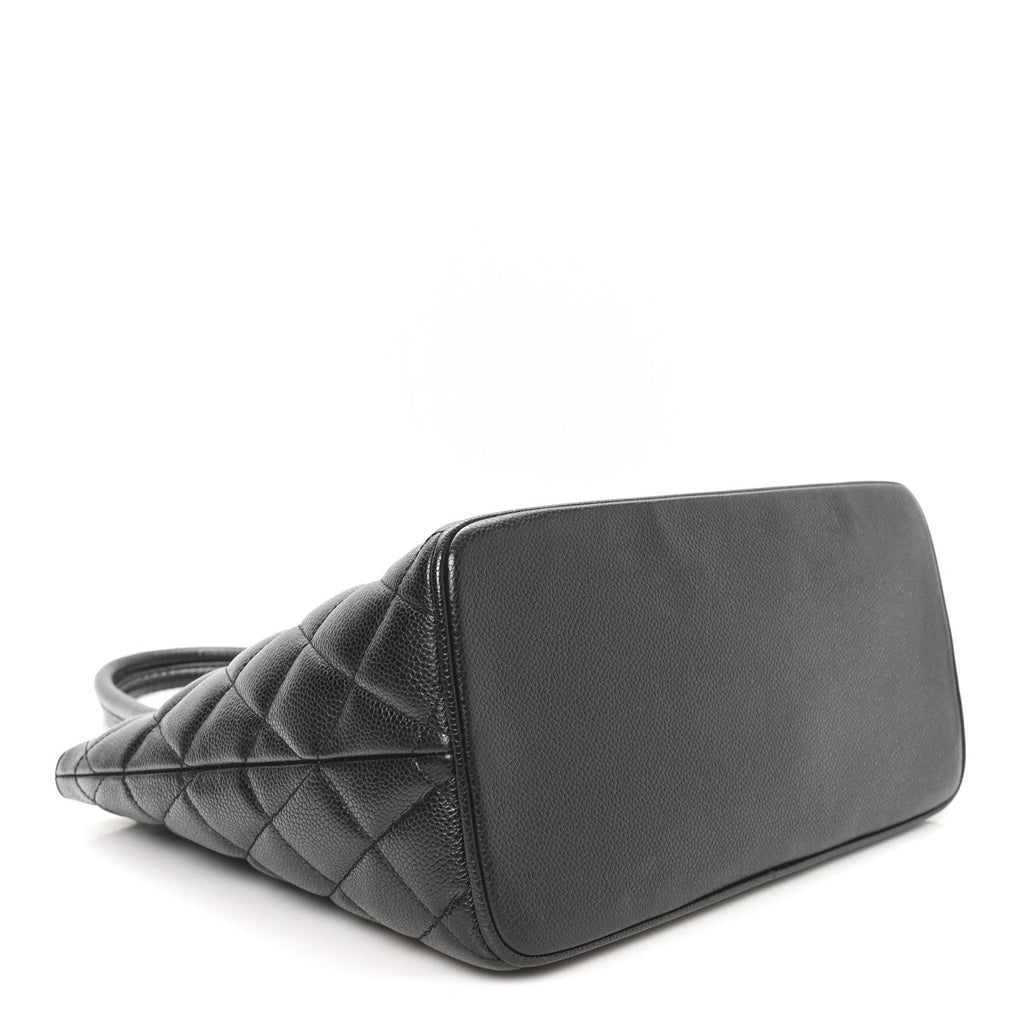 Caviar Quilted Medallion Tote Black