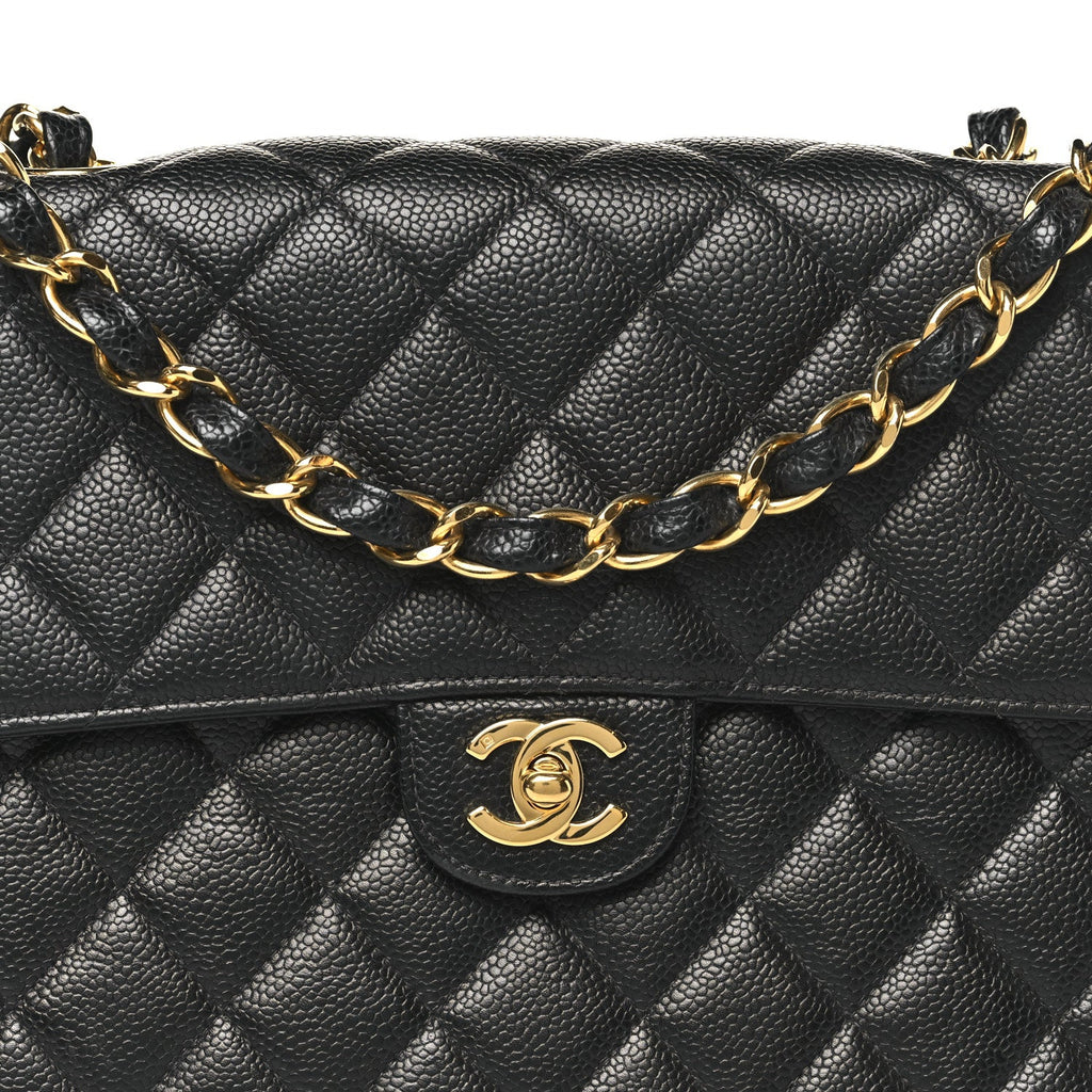Caviar Jumbo Single Flap Black