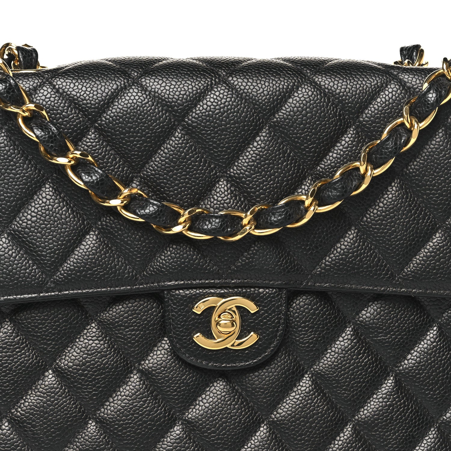 Caviar Jumbo Single Flap Black