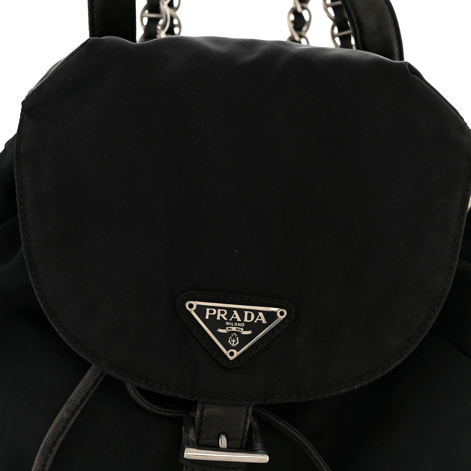 Tessuto Nylon Vela Chain Backpack Black