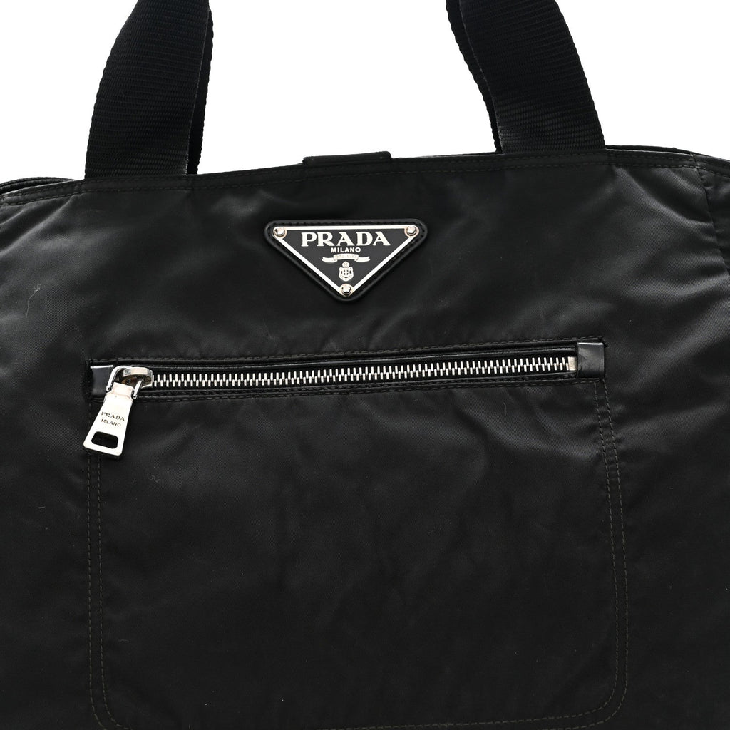 Tessuto Nylon Zip Convertible Tote Black