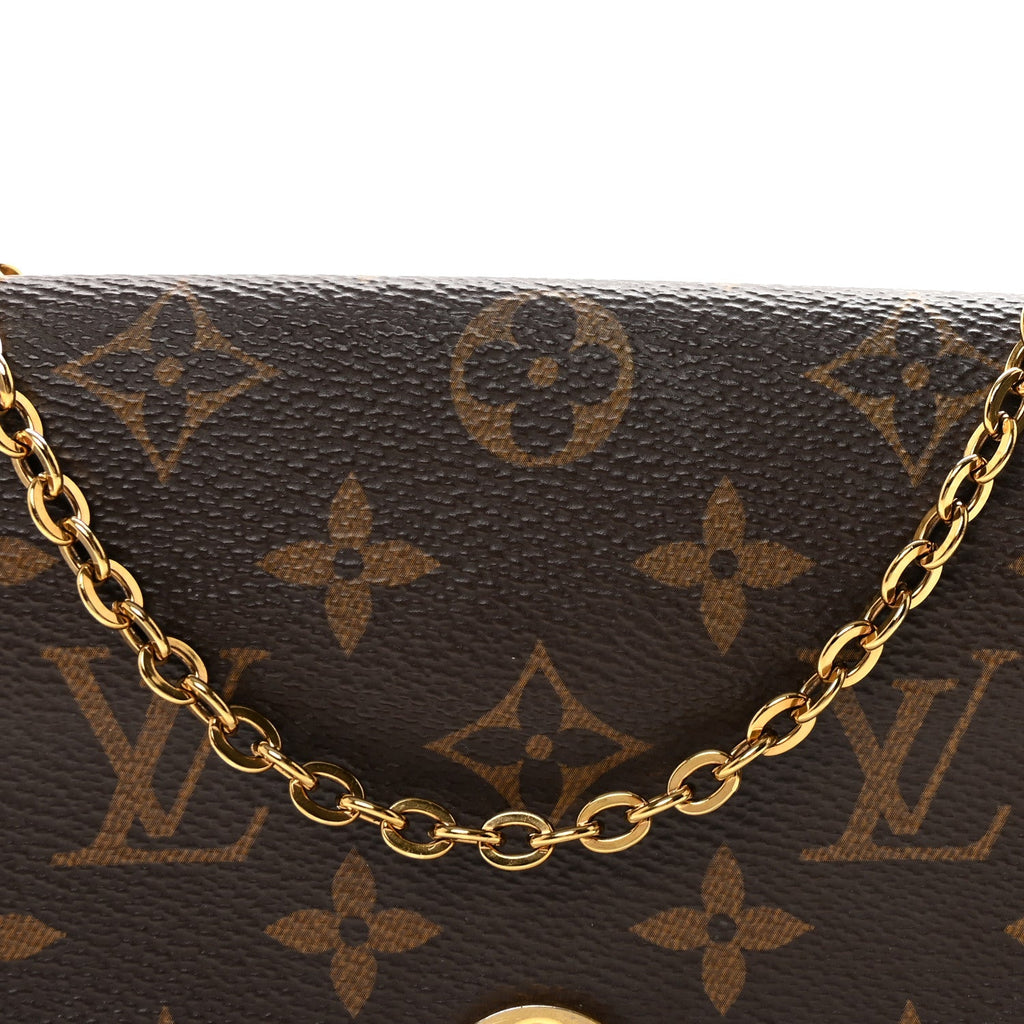 Monogram Flore Chain Wallet Rose Ballerine