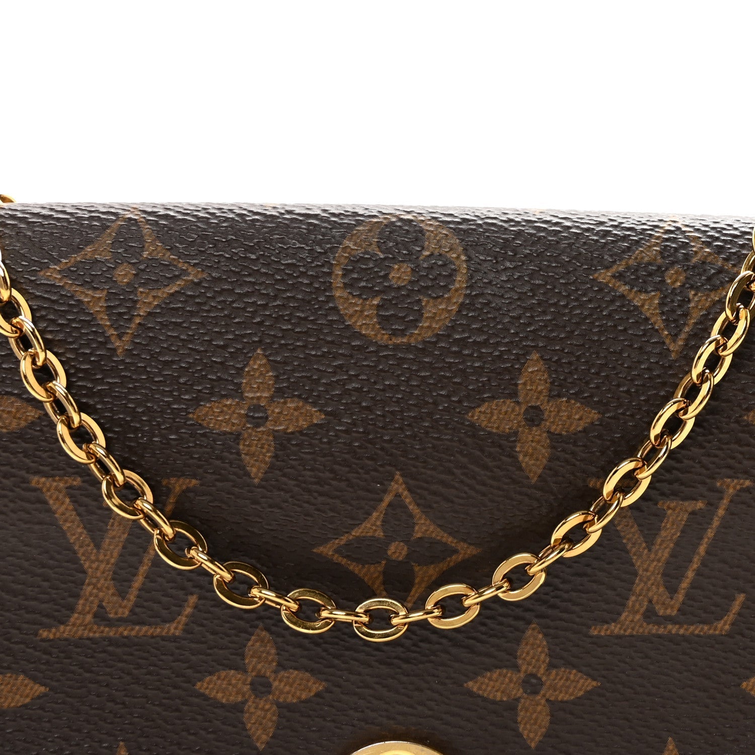 Monogram Flore Chain Wallet Rose Ballerine