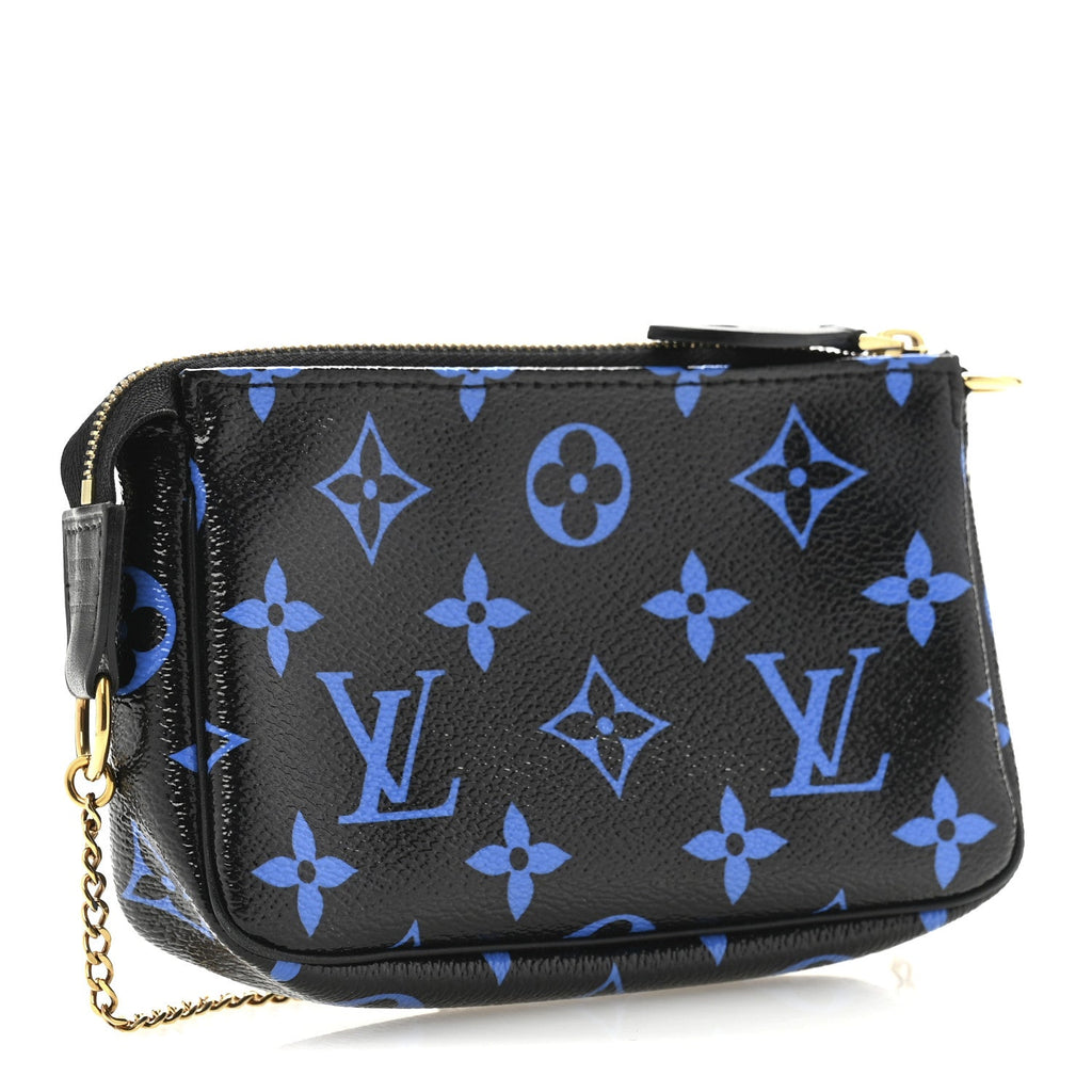 Colored Monogram Mini Pochette Accessories Blue Black