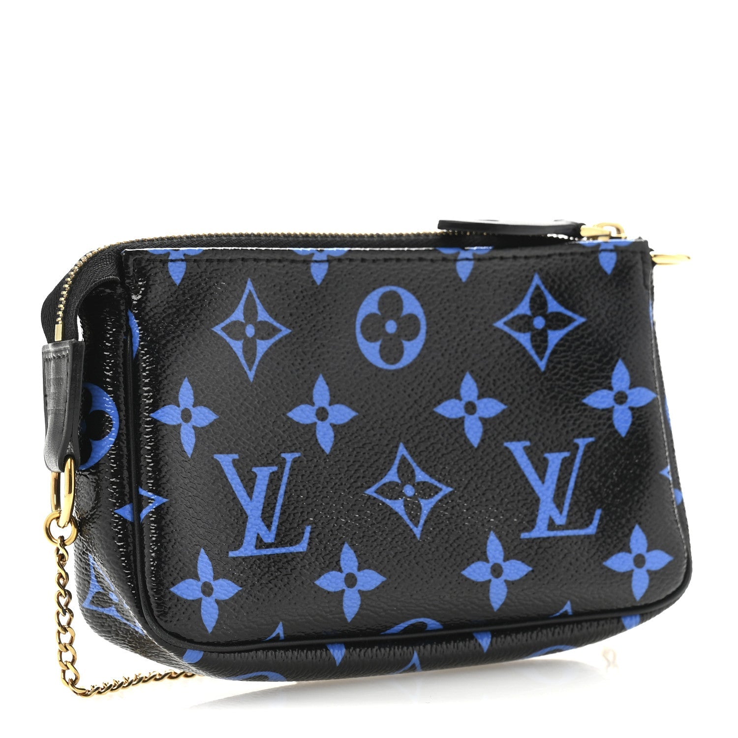 Colored Monogram Mini Pochette Accessories Blue Black
