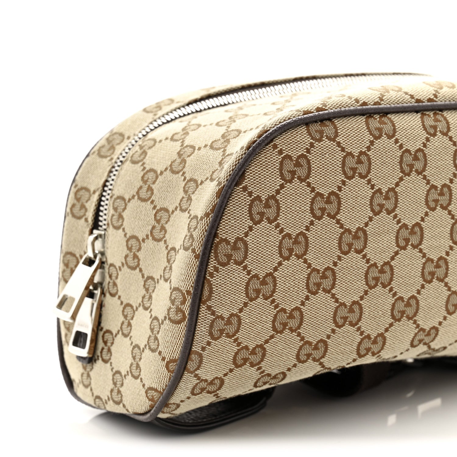 Monogram Dollar Calfskin Waist Pouch Beige Ebony Testa di Moro Marrone Scuro