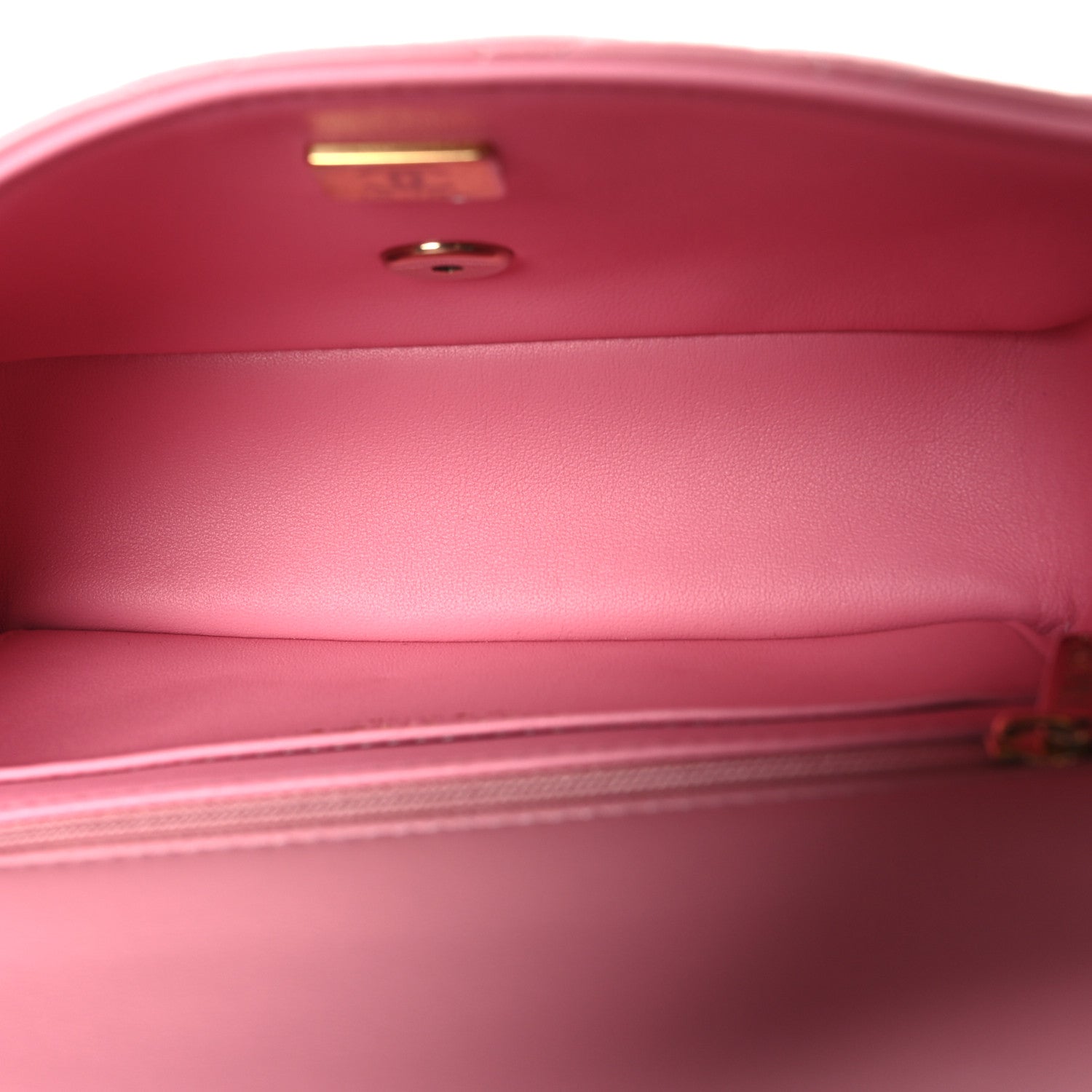 Lambskin Quilted Mini Top Handle Rectangular Flap Pink