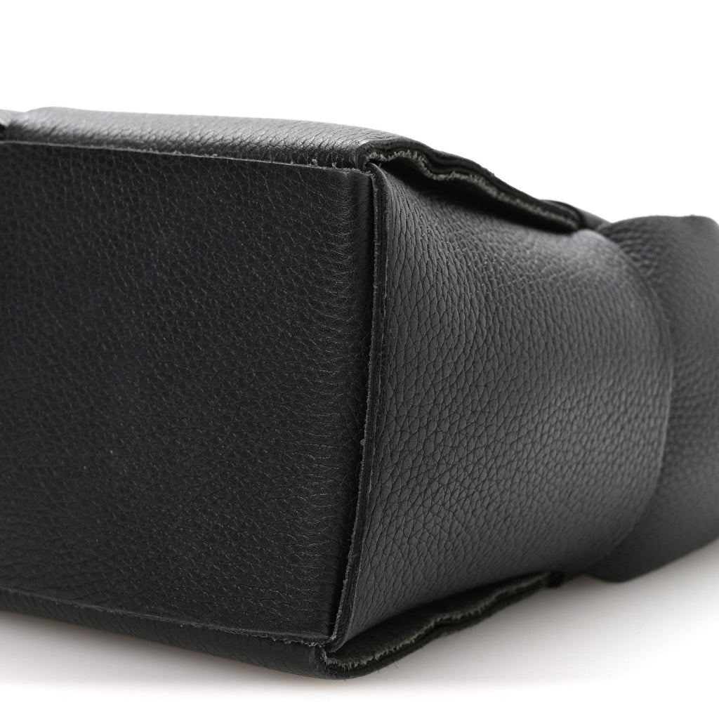 Grained Calfskin Maxi Intrecciato Mini Arco Tote Black