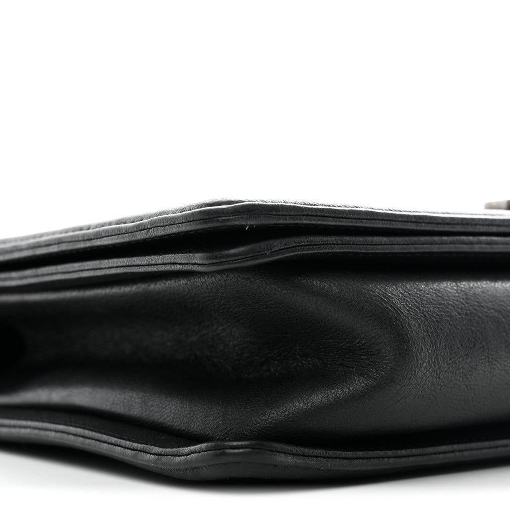 Crumpled Lambskin New Medium Studded Boy Flap Black