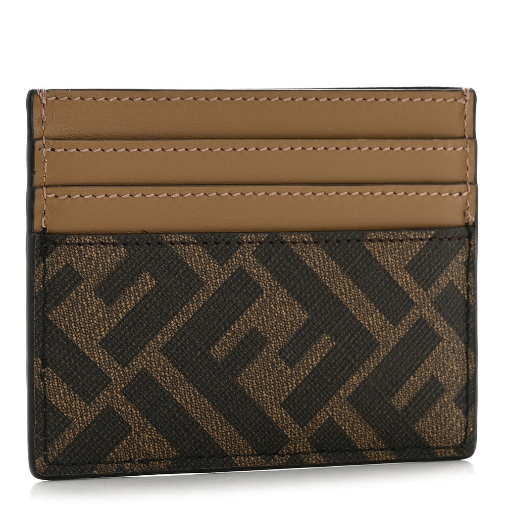 Glazed Fabric Vitello Liberty FF 1974 Diagonal  Holder Tobacco Moro Sand Black
