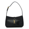 Calfskin Crocodile Embossed LE 5 A 7 Hobo Black