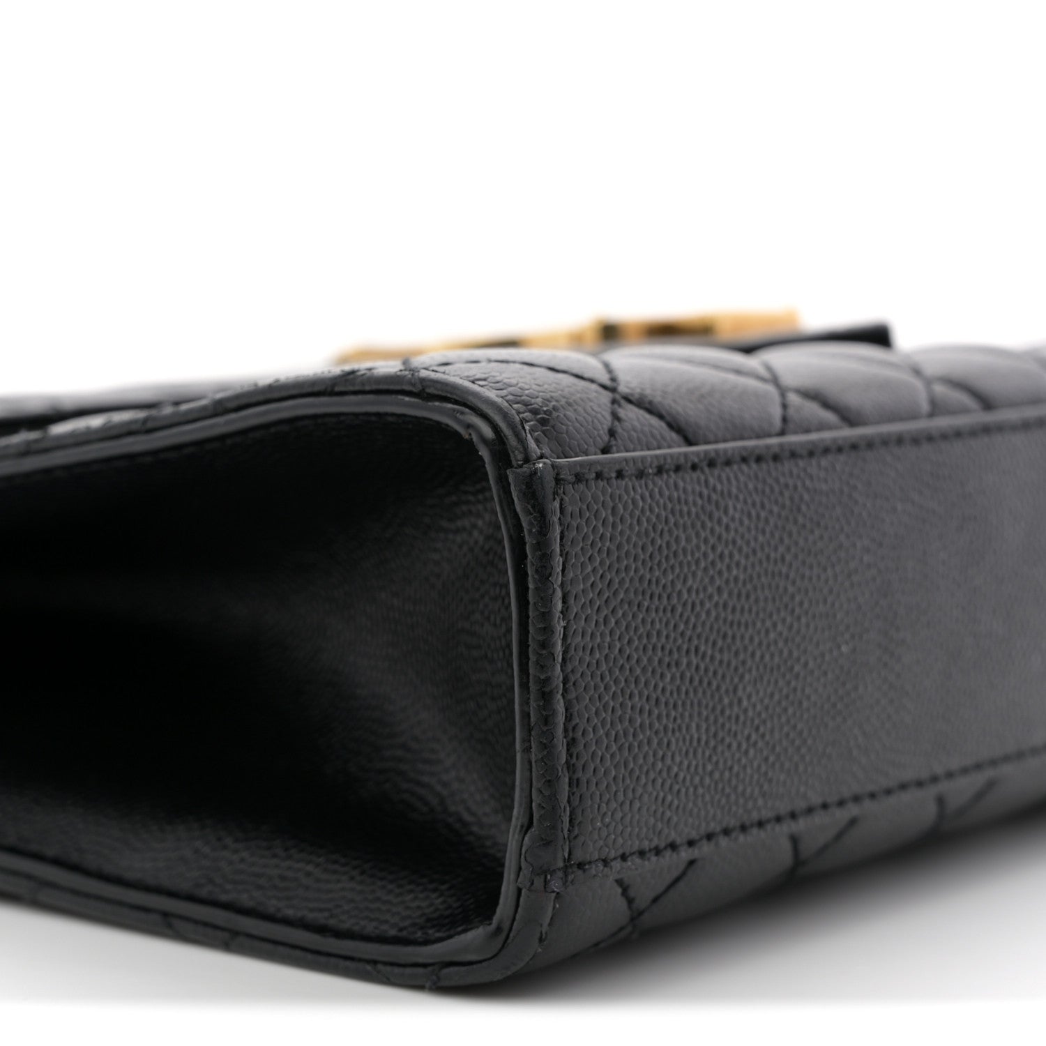 Grain De Poudre Textured Mixed Matelasse Triquilt Medium Monogram Satchel Black