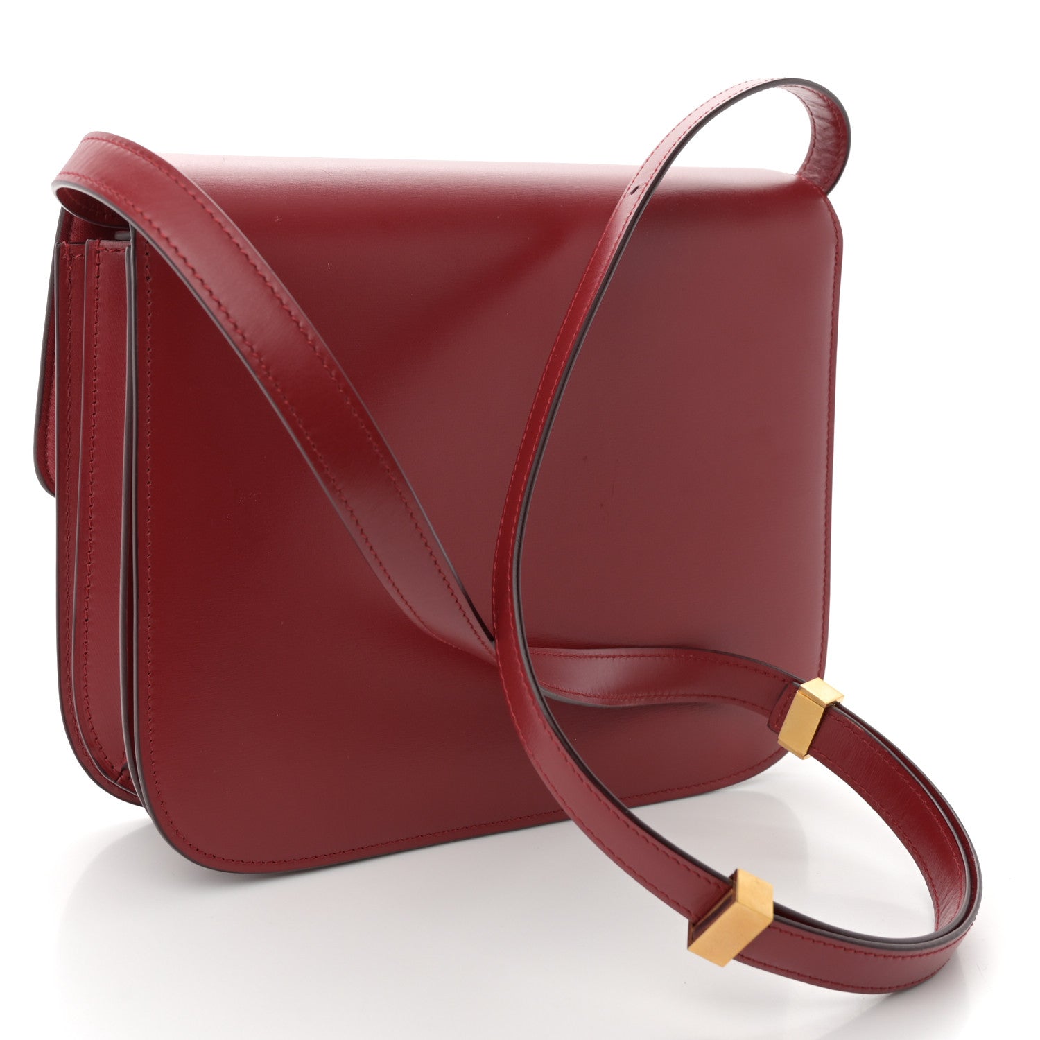 Box Calfskin Medium Classic Box Flap Bag Red