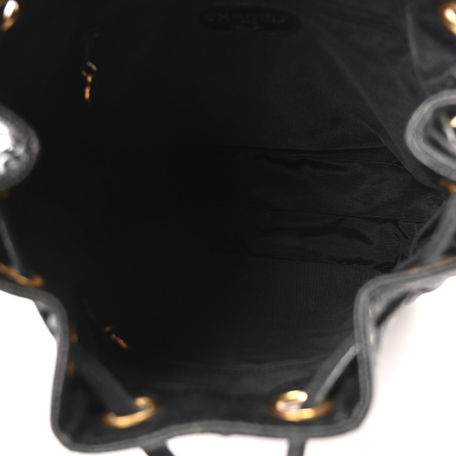 Caviar Quilted Drawstring Backpack Black