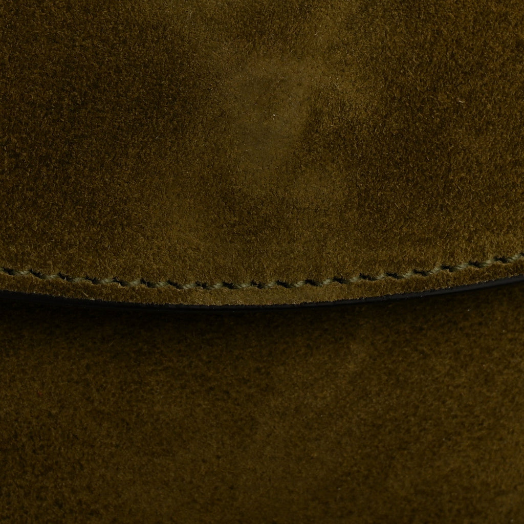 Suede Calfskin Monogram Small Kaia Satchel Olive Green