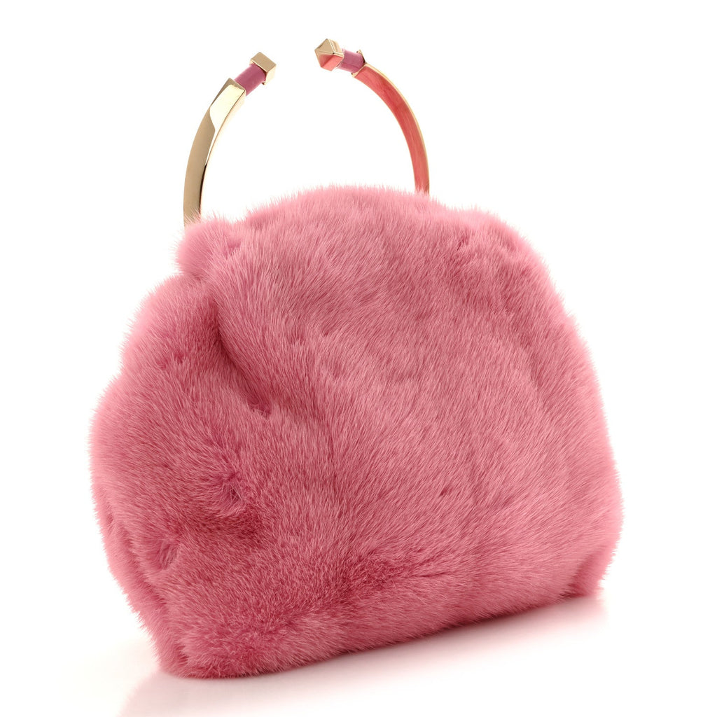 Mink Fur Clutch Pink
