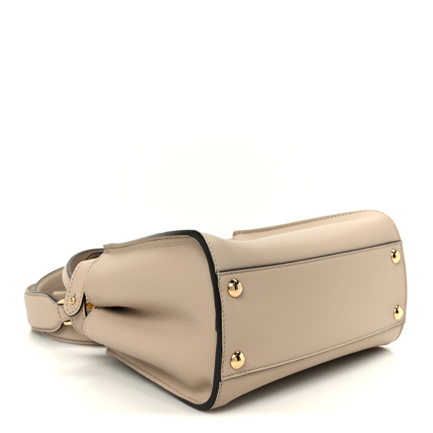 Vitello Seta Canvas FF Embroidered Mini Peekaboo Iconic Satchel Nuvola