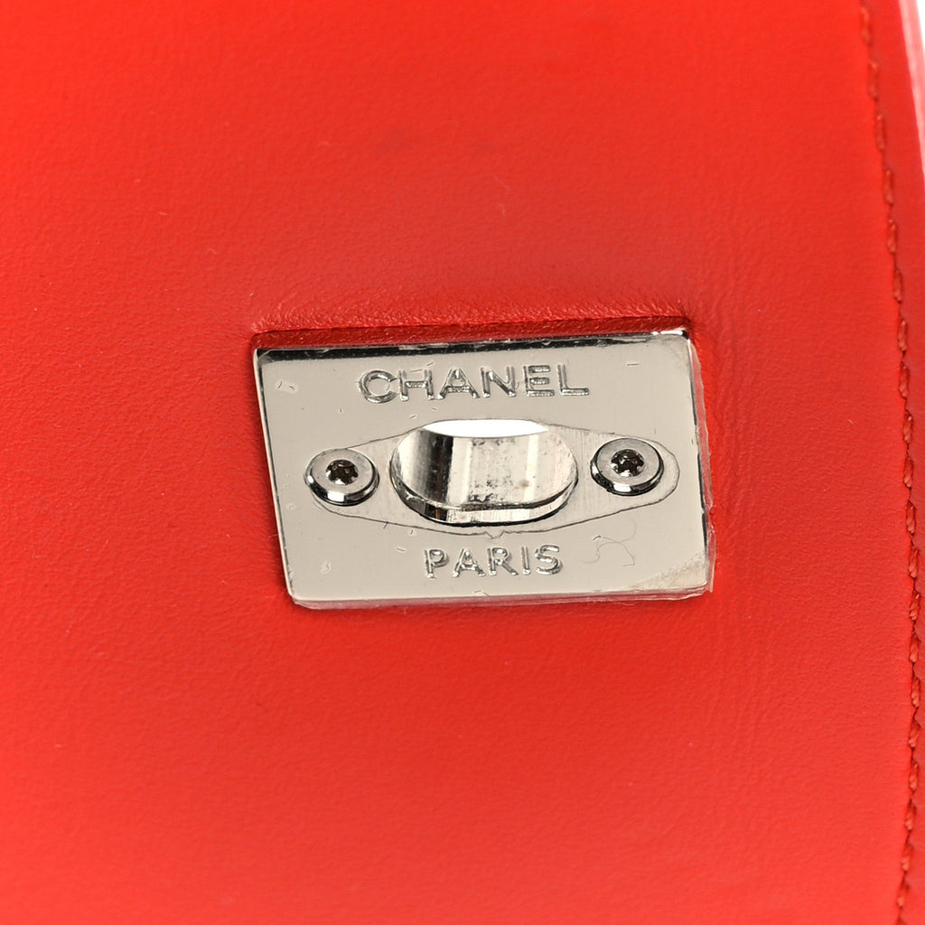 Calfskin Stitched Small Ring My Bag Flap Crossbody Red