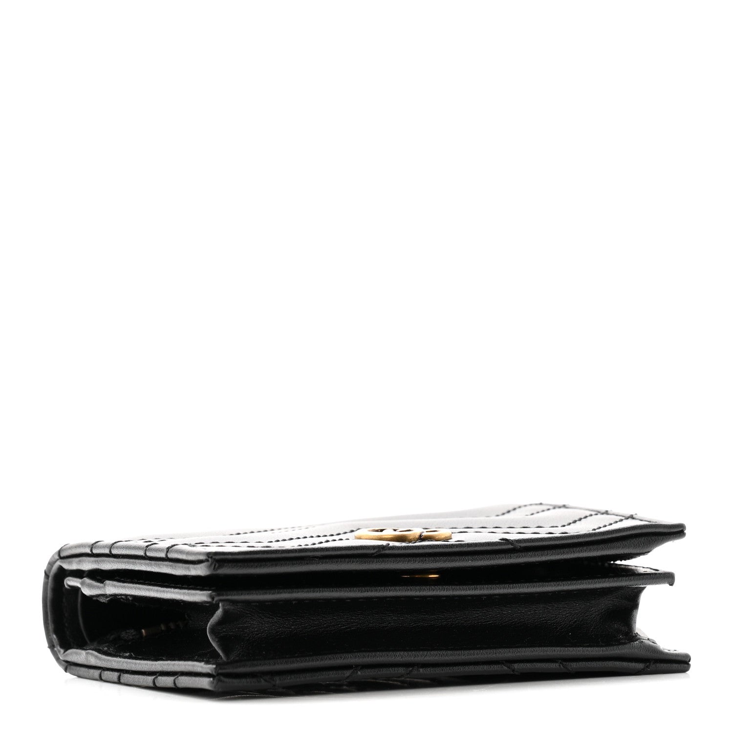 Calfskin Matelasse GG Marmont  Case Wallet Black