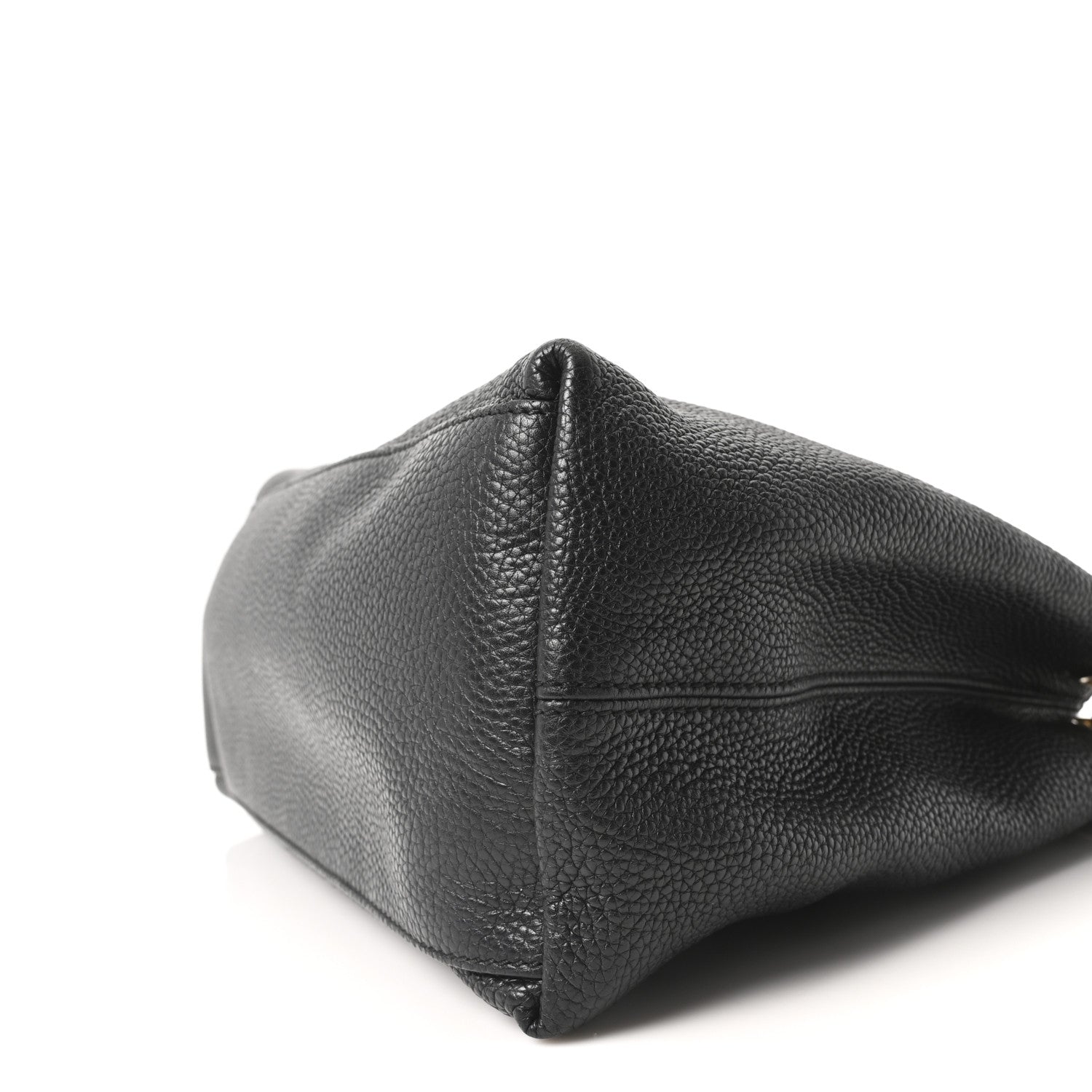 Pebbled Calfskin Medium Soho Chain Shoulder Bag Black