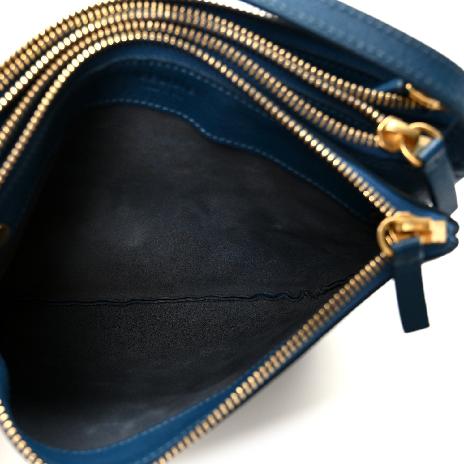 Goatskin Small Trio Crossbody Bag Blue