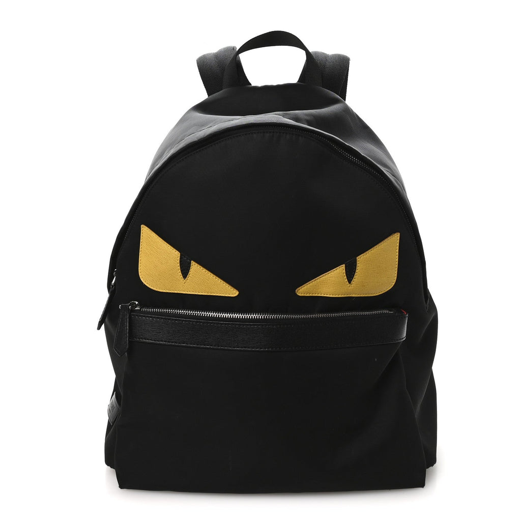 Nylon Vitello Elite Monster Eyes Rounded Backpack Black Yellow