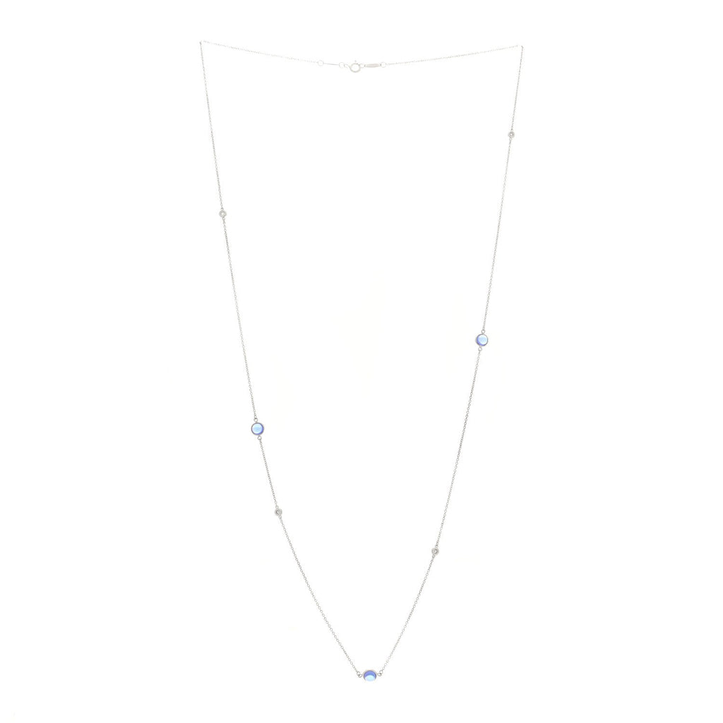 Sterling Silver Diamond Tanzanite Elsa Peretti Color By The Yard Sprinkle Necklace
