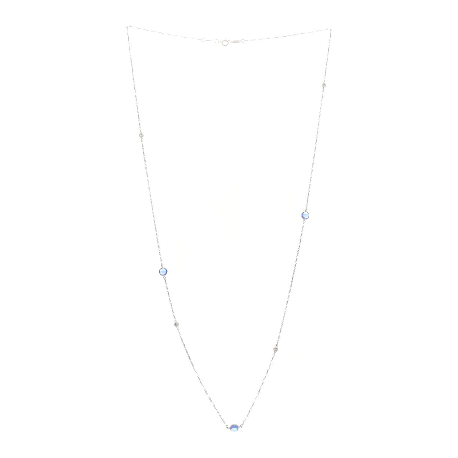 Sterling Silver Diamond Tanzanite Elsa Peretti Color By The Yard Sprinkle Necklace