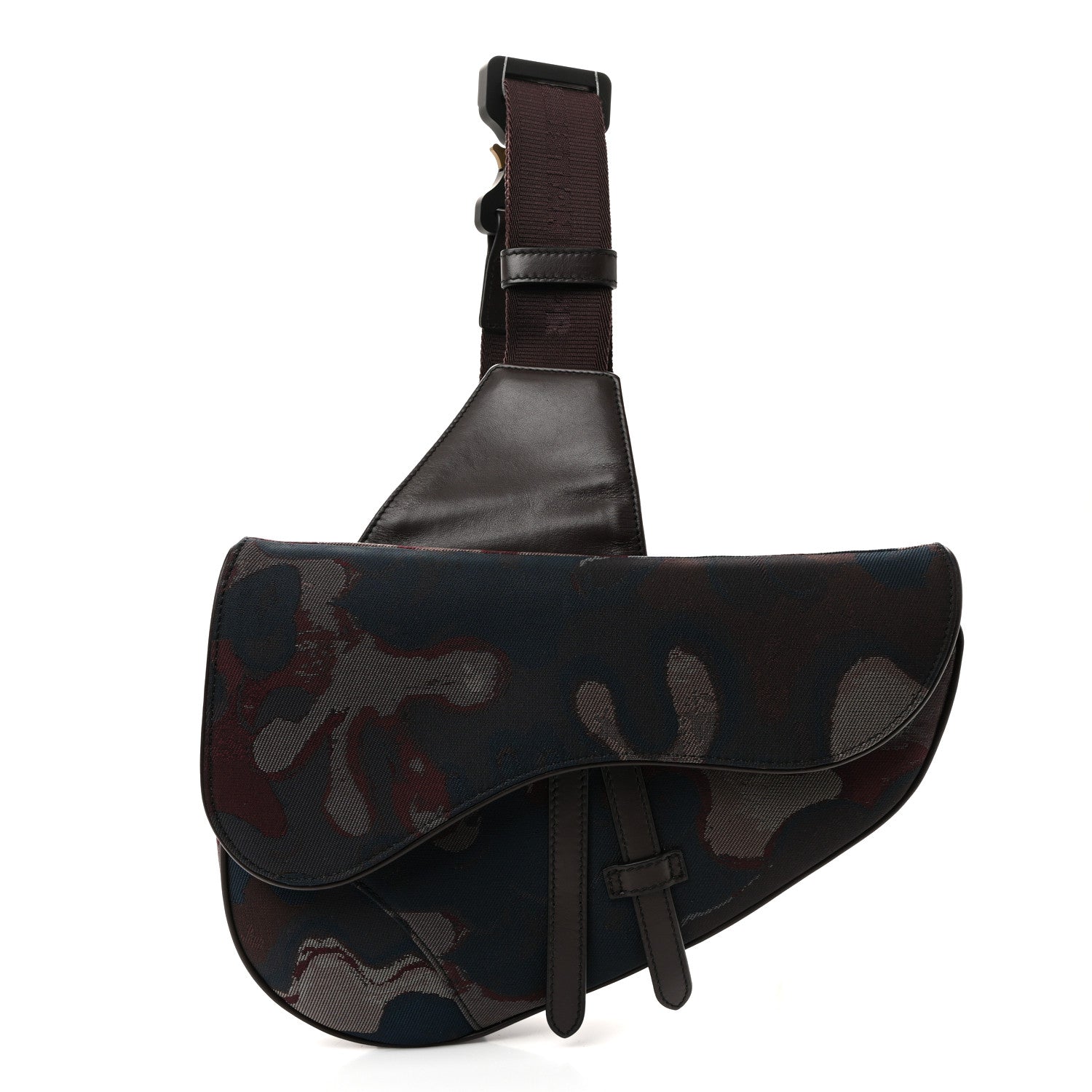 X PETER DOIG Denim Camouflage Saddle Bag Brown