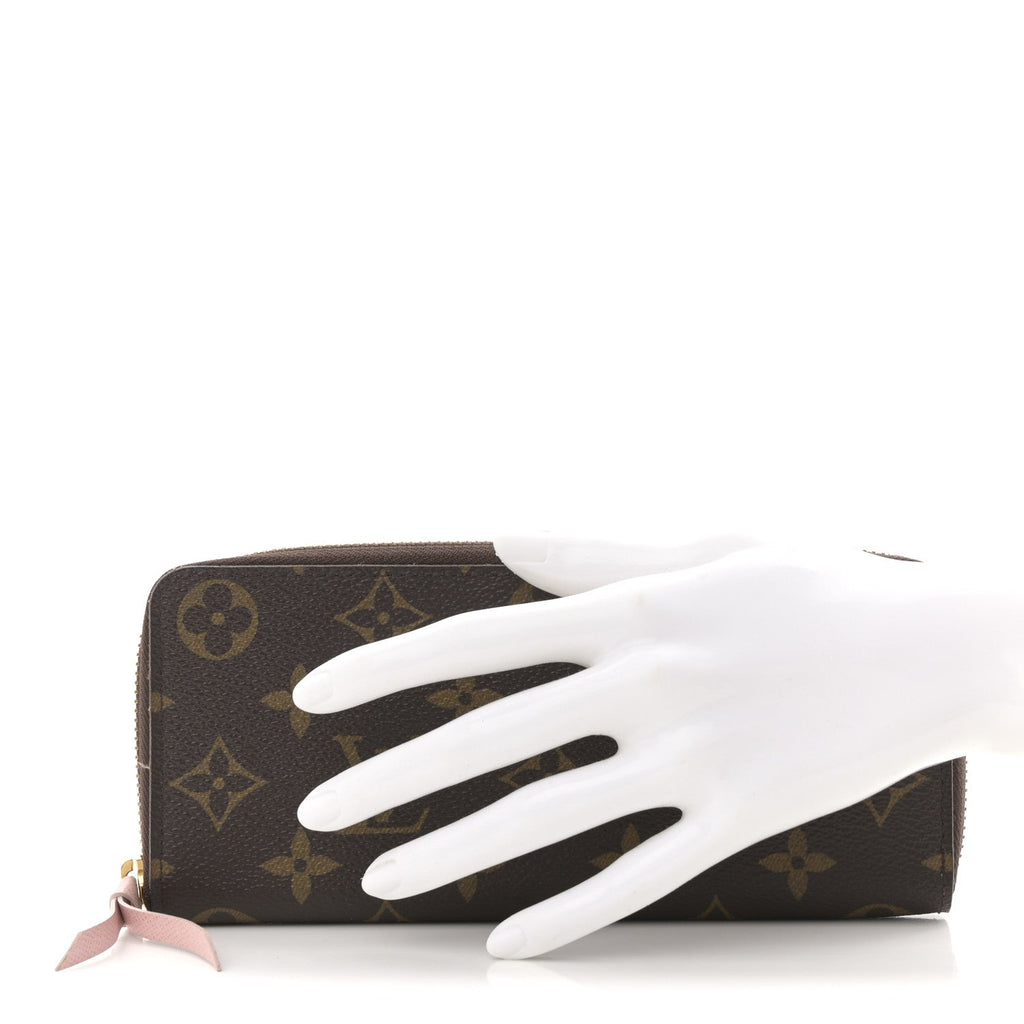 Monogram Clemence Wallet Rose Ballerine