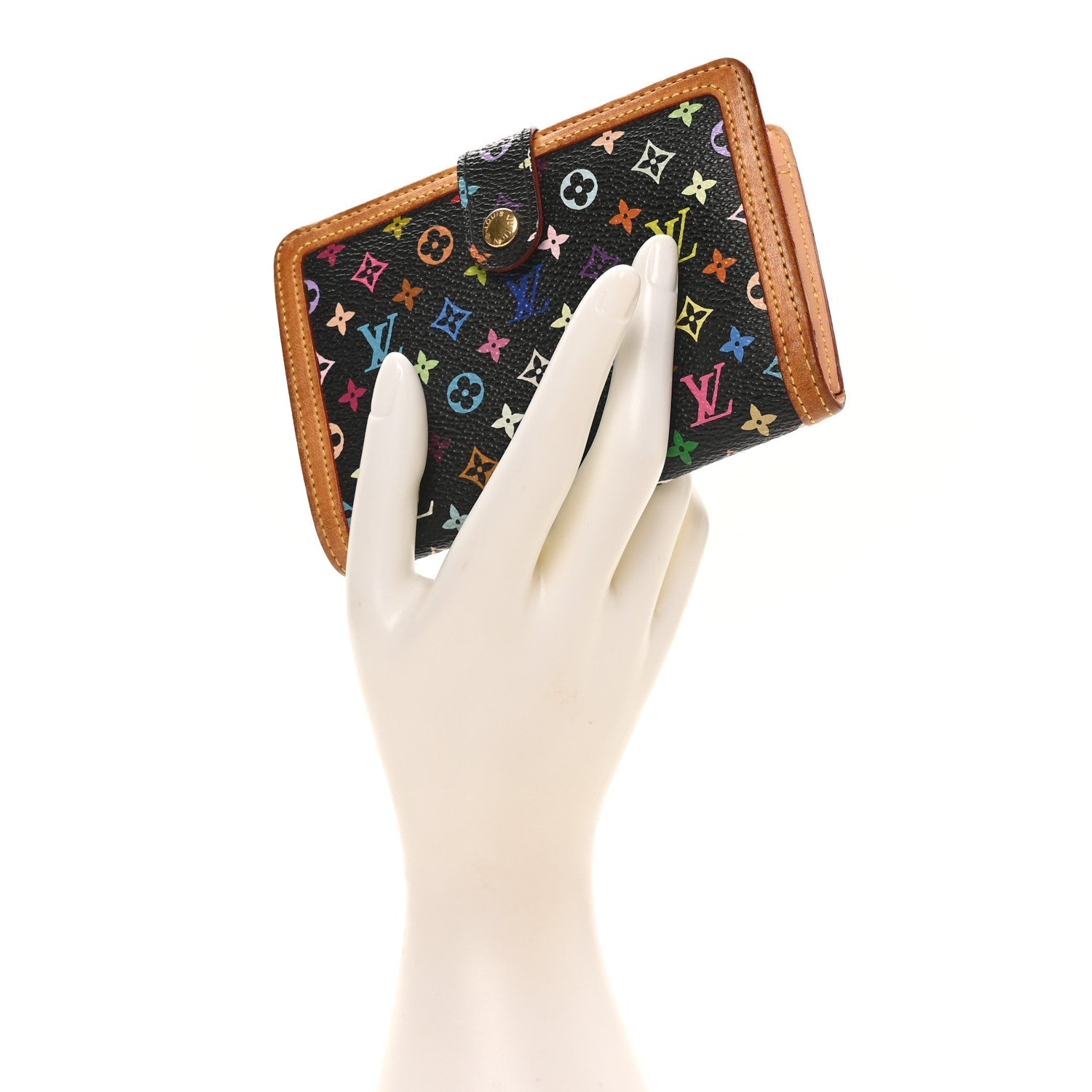 Monogram Multicolor French Purse Wallet Black