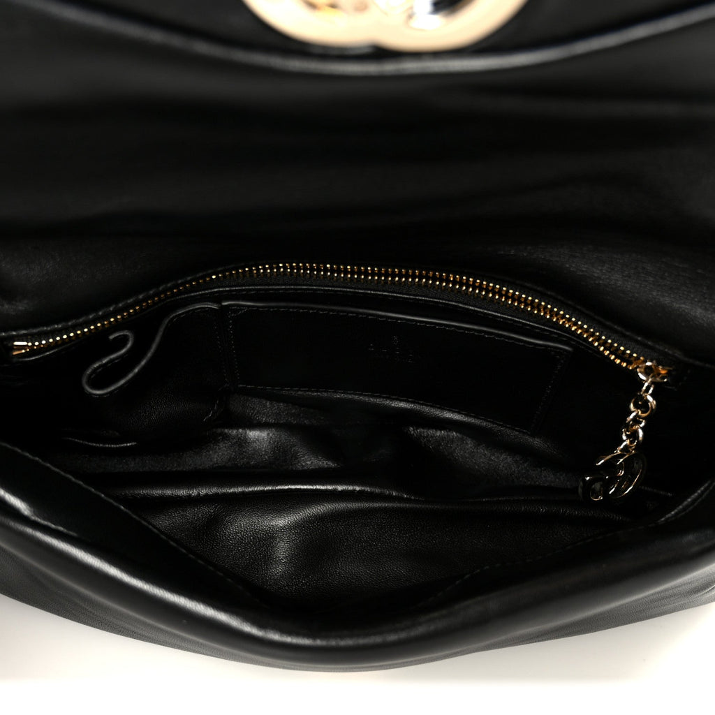 Lambskin Small GG Milano Top Handle Shoulder Bag Black