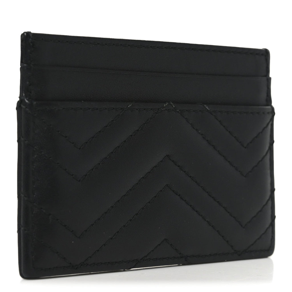 Calfskin Matelasse GG Marmont  Holder Black