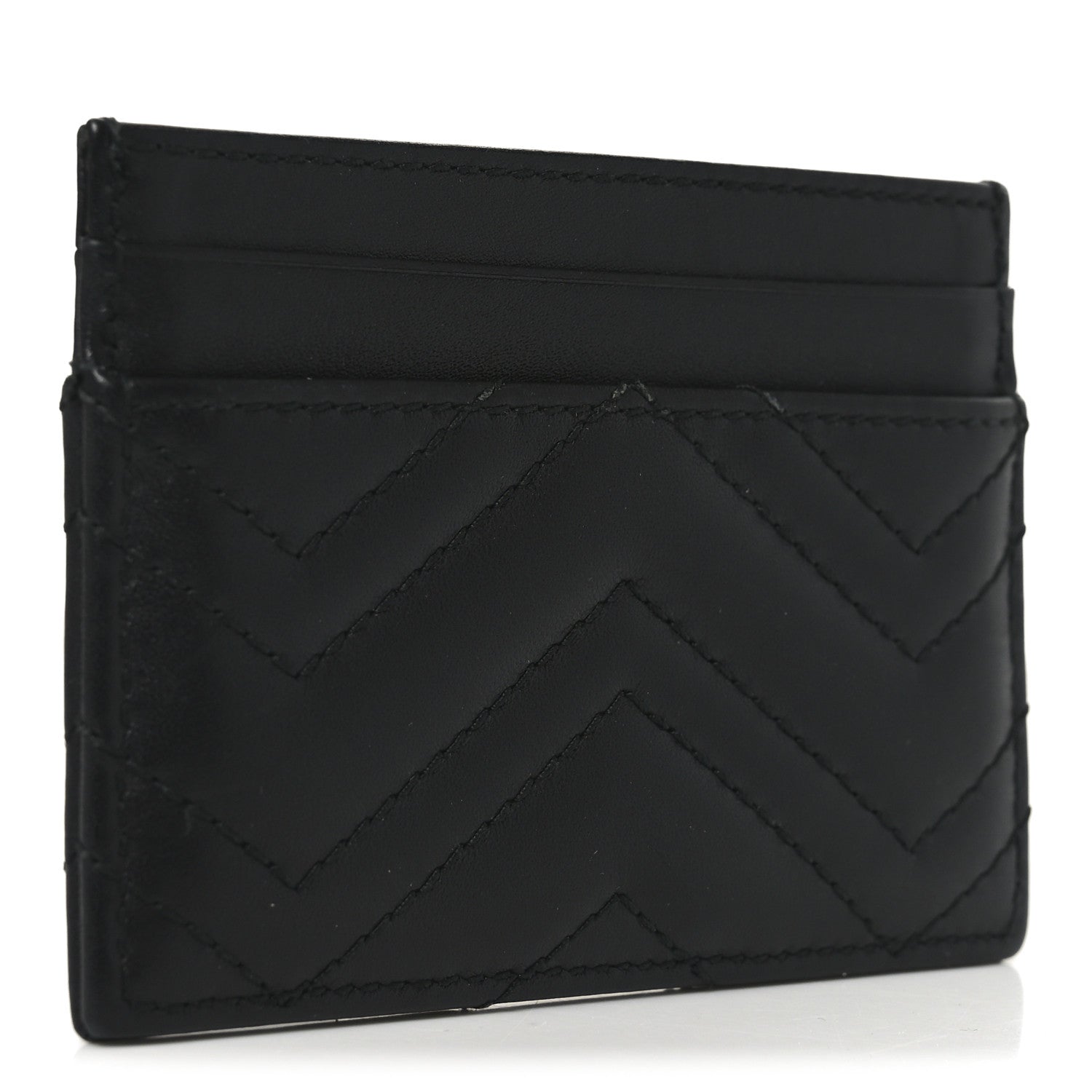 Calfskin Matelasse GG Marmont  Holder Black