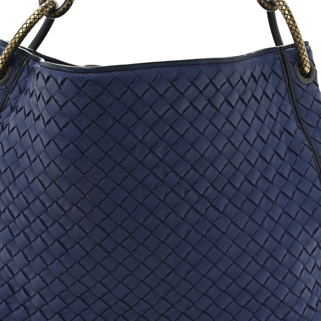 Nappa Intrecciato Small Loop Blue
