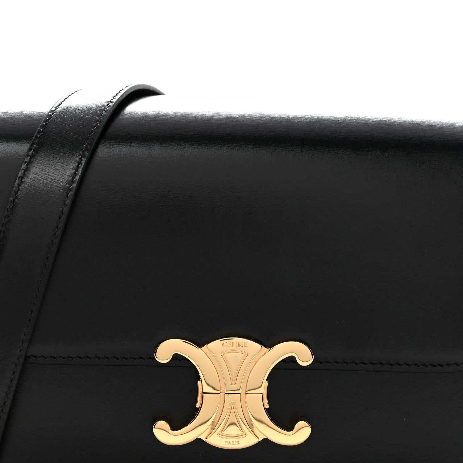 Shiny Calfskin Medium Triomphe Black