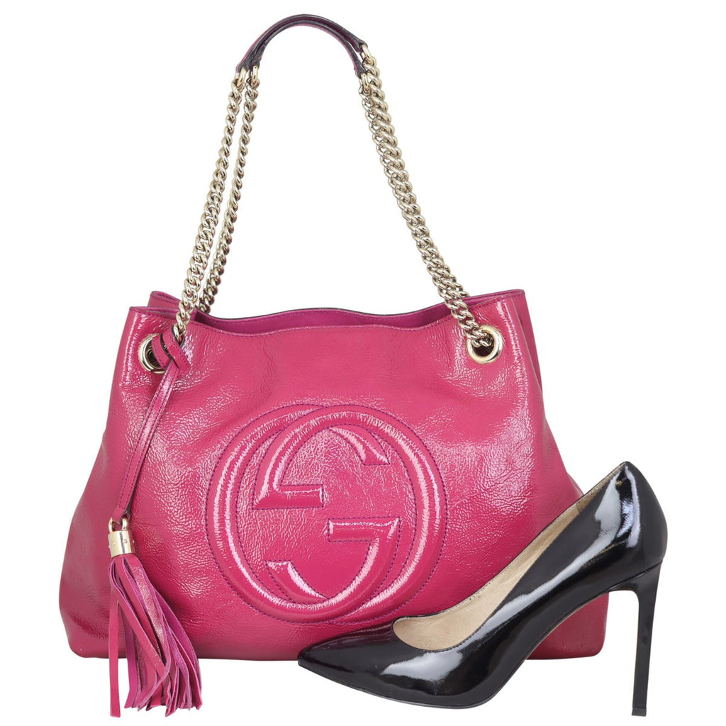 Gucci Soho Chain Shoulder Bag Medium Patent