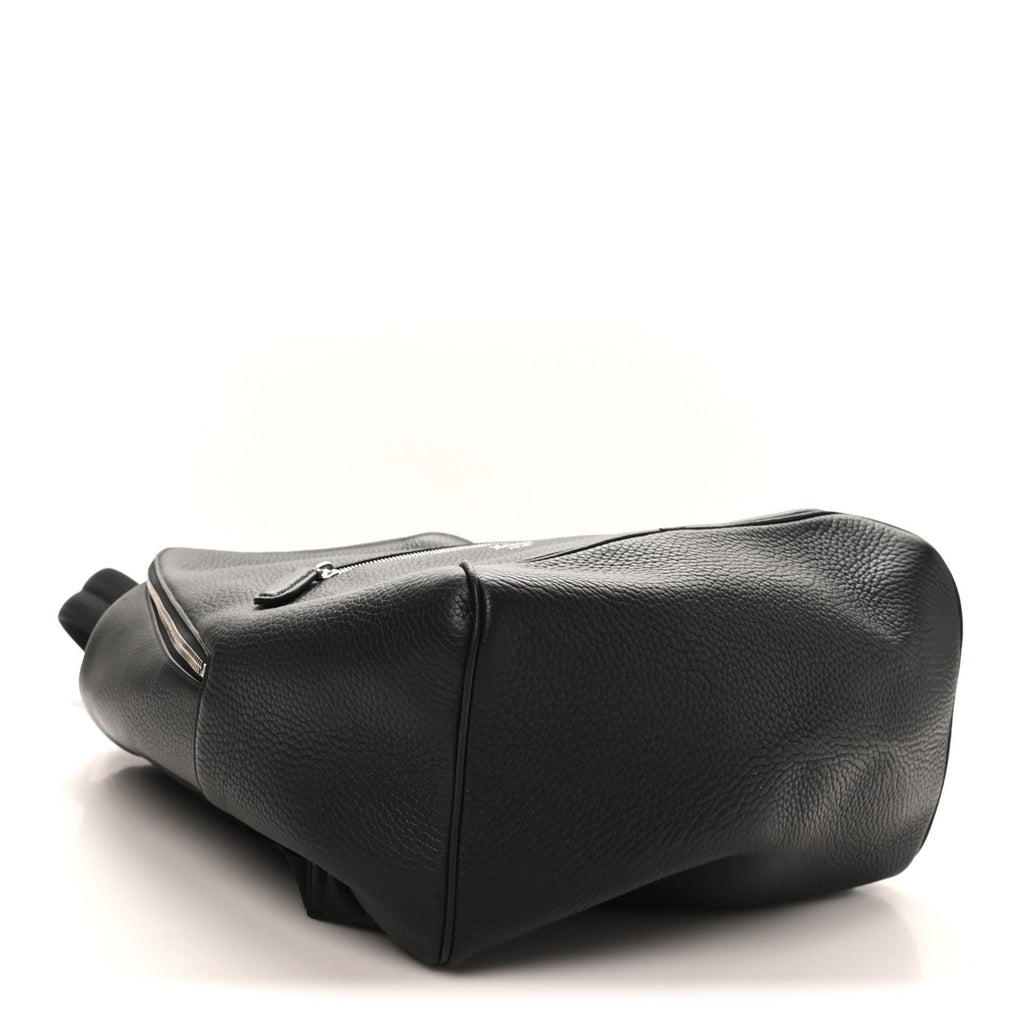 Heavy Grained Calfskin City Backpack Black
