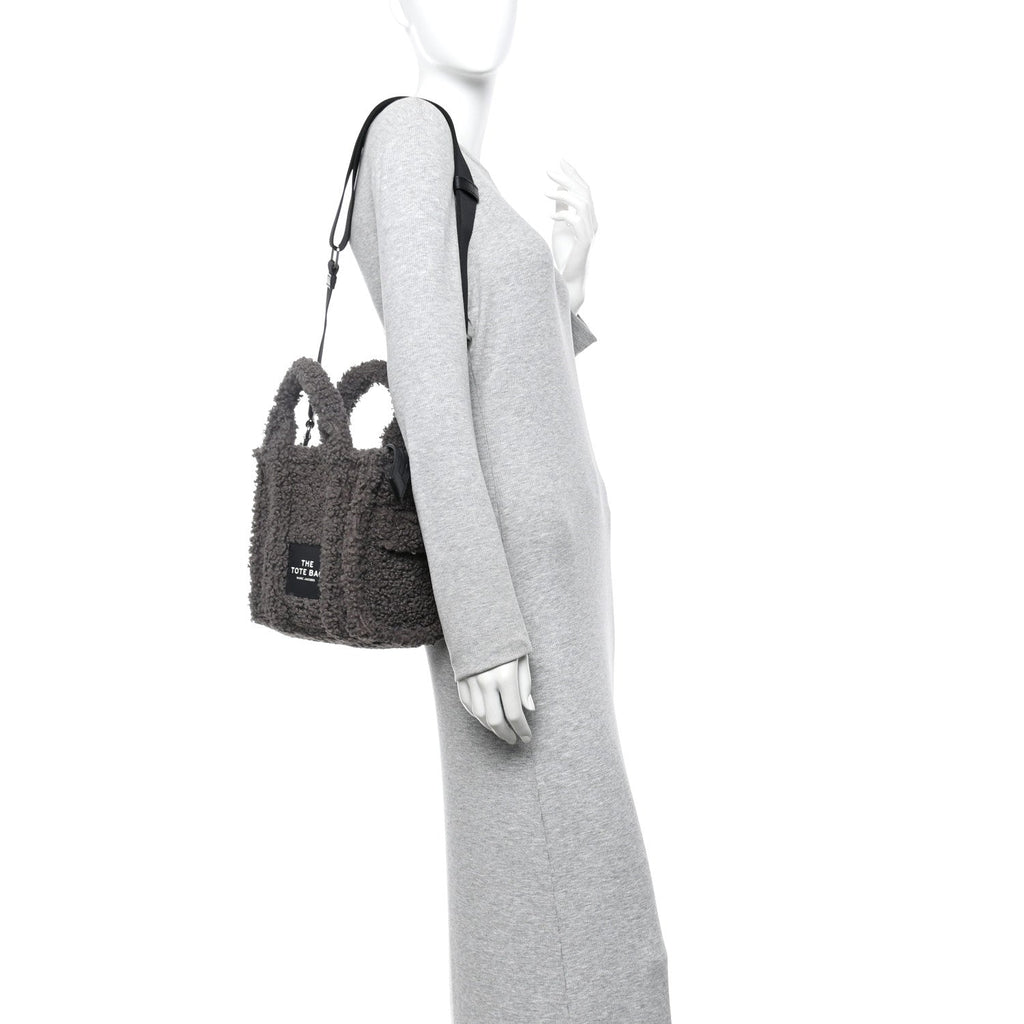 Polyester Cotton Small The Teddy Traveler Tote Bag Grey