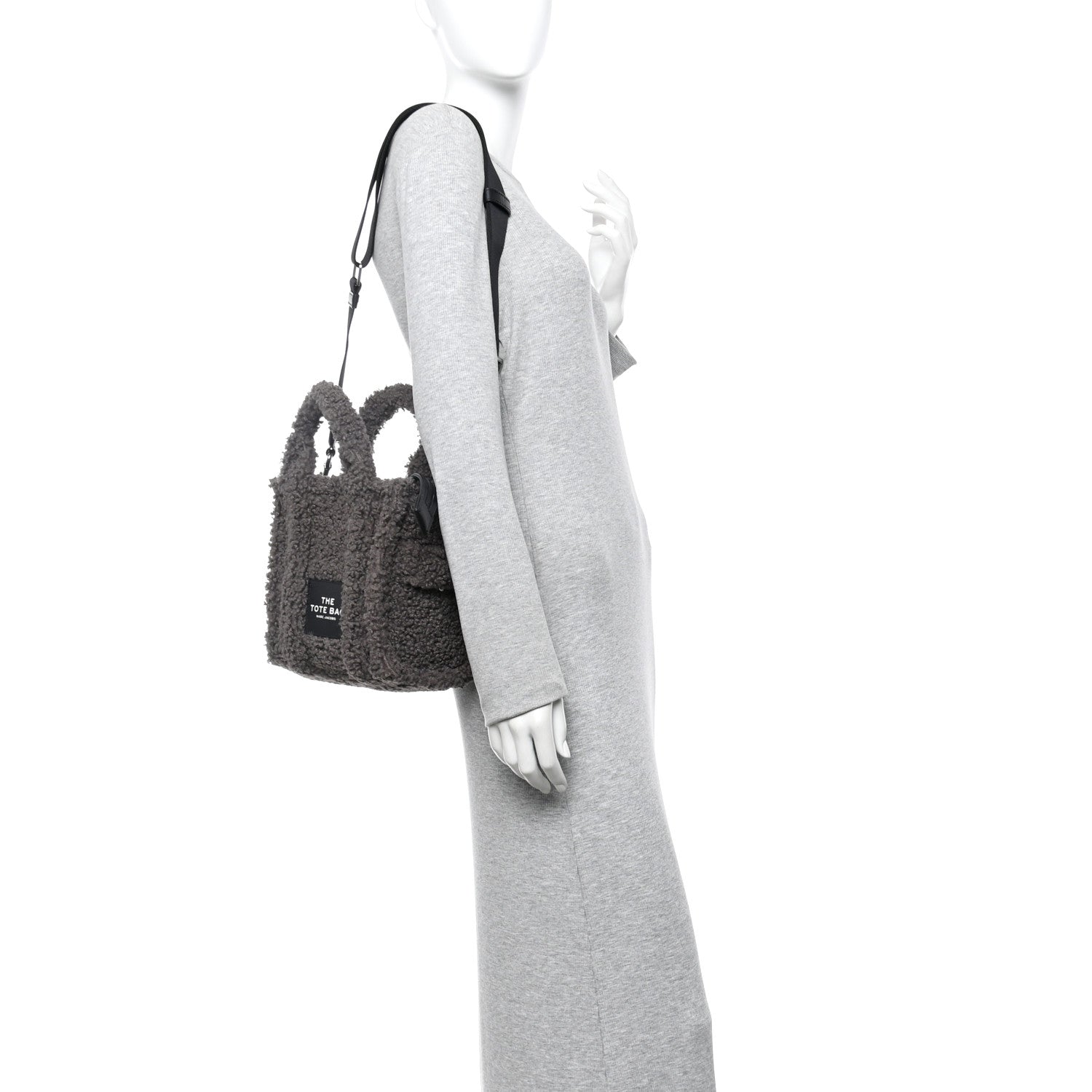 Polyester Cotton Small The Teddy Traveler Tote Bag Grey