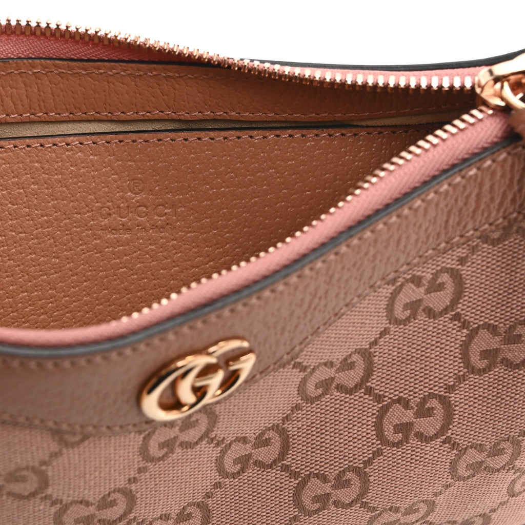Monogram Textured Dollar Calfskin Small Ophidia Hobo Cloche Rose Pink