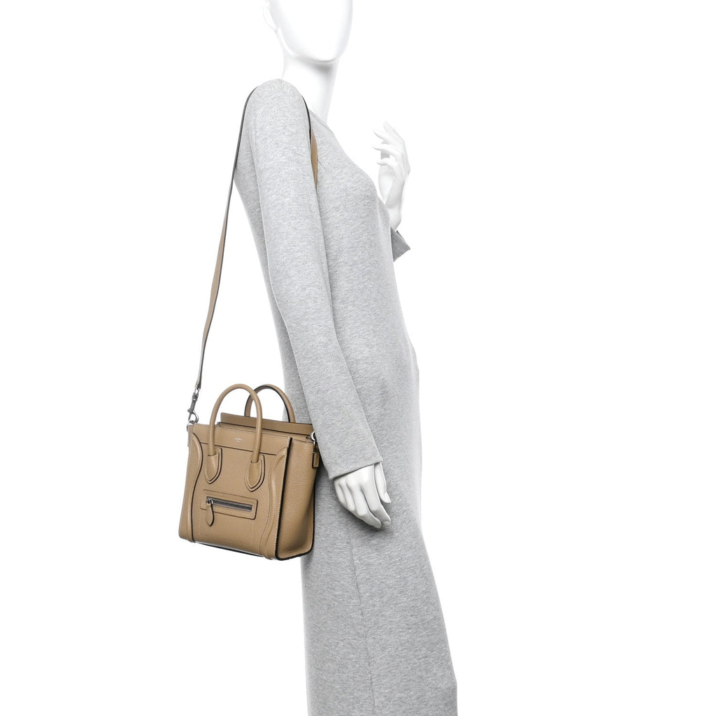 Drummed Calfskin Nano Luggage Dune