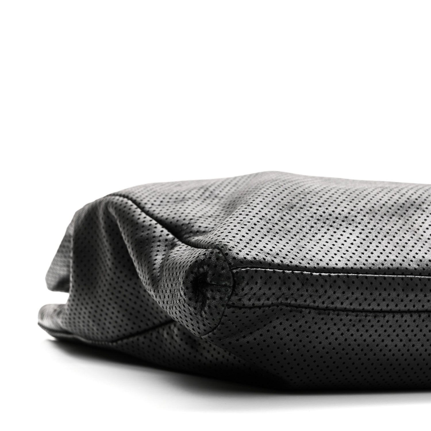 Calfskin Perforated Drill Tote Bag Black
