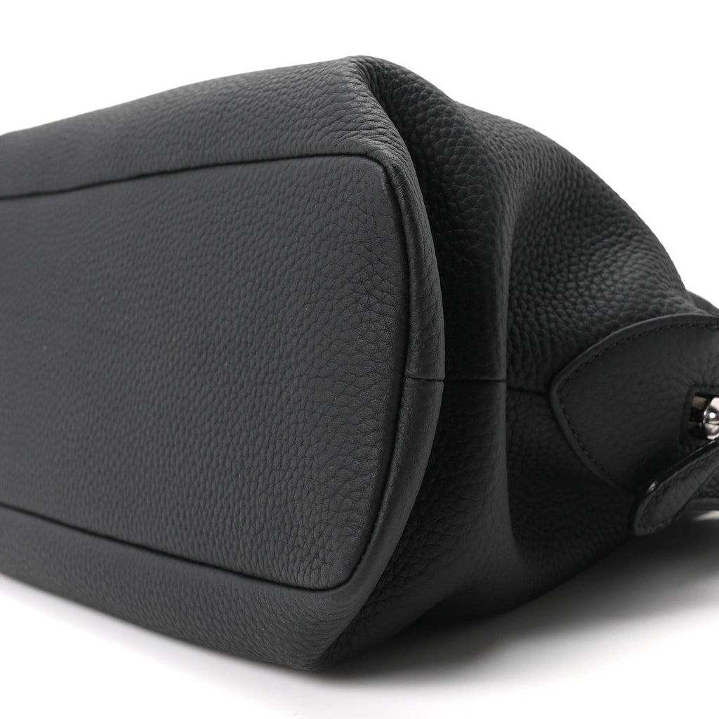 Matte Grained Calfskin Agnes Bag Black